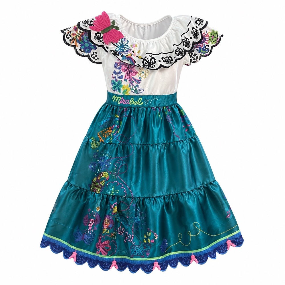 Disney Encanto Mirabel Madrigal Costume Dress Girls 4-6X Jakks Pacific Halloween
